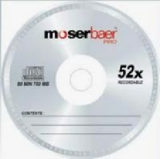 Moser Bear Cd, CD recordable type, 700 MB capacity,
Write speed of 52 X