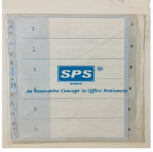 Plastic Index 1 x 6, plastic material thick sheet, 6 nos.
in 1 packet