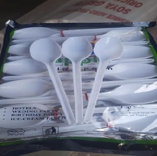 Plastic spoon, Disposable, 100 nos. per packet