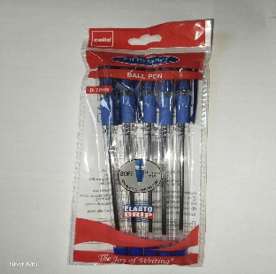 Cello Fine Grip Ball Pen, 0.5 MM Blue Pack of 5