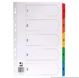 FILE DIVIDER CARDBOARD A4 SIZE 1-5