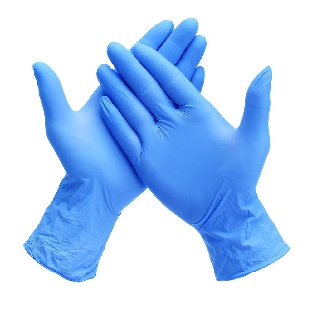 NITRILE DISPOSABLE HAND GLOVES PAC OF 100 ( Blue ) MS