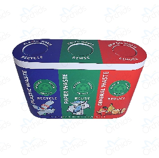 FRP TRIO Dustbin C 60X3=180 Ltr