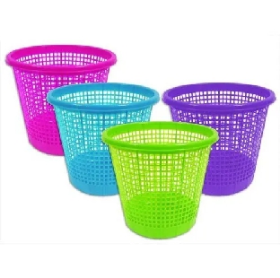 OFFICE MESH PLASTIC DUSTBIN, CAPACITY: 6-10 LITERS, SIZE: 8 X 18 INCH