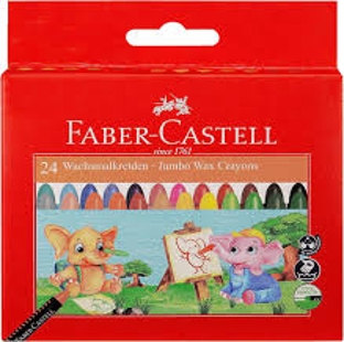 Faber castell plastic crayons 12 shades (Multicolor) Jumbo