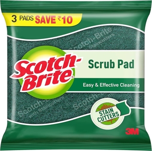 3M Scotch Brite Scrub Pad (S-Shape, 3" x 4") - 3 pcs. (Pack)