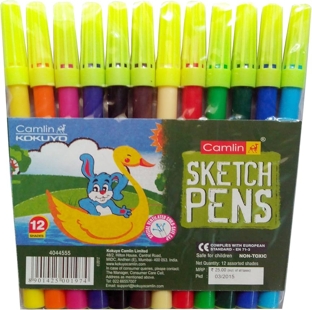 Camlin Assorted Sketch Pen 12 Pcs - (Pack)