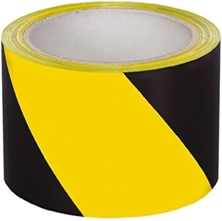 Eden Care Black/Yellow Zebra Floor Marking Tape, 2 inches X 25 Meters (Unit)