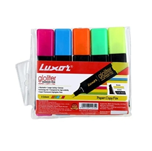 Luxor Gloliter Marker Pen (Assorted) - (Pack of 5)