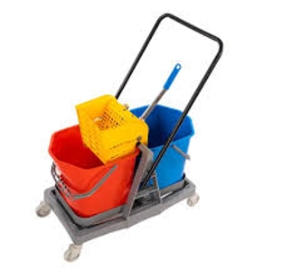 Dash Plastic Double Bucket Mop Wringer Trolley 40 Litre Capacity -(Unit)