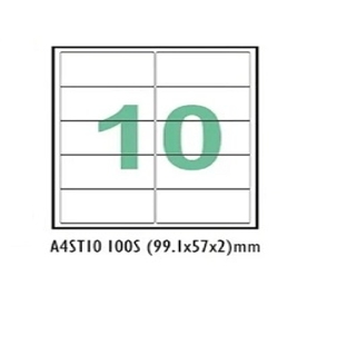 STICKER LABEL A4 10 UPS 100 SHEET